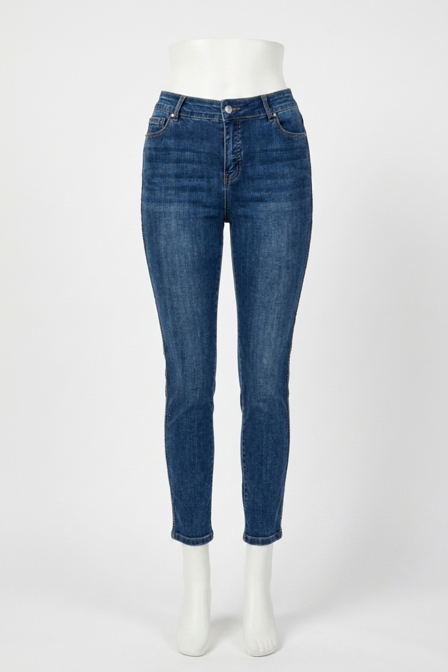 NEW FRANK LYMAN high waisted ankle length jean in dark blue